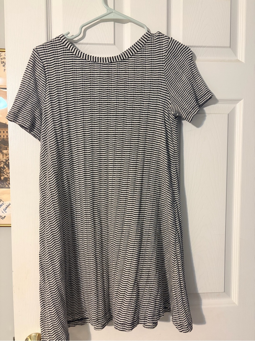 LOFT Black and White Striped Petite Top
